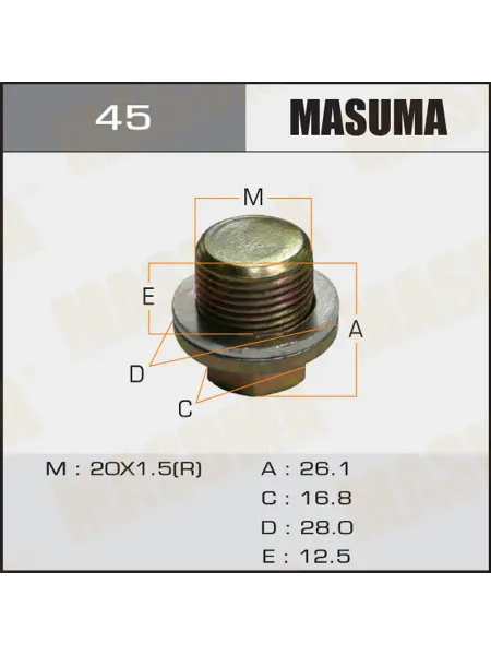 MASUMA Болт слива масла М20 x 1,5 Honda