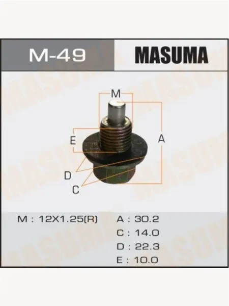 MASUMA Пробка поддона TOYOTA с магнитом 12х1.25мм
