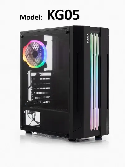 Корпус для ПК, игровой, с 3-4 вентиляторами, RGB, ATX