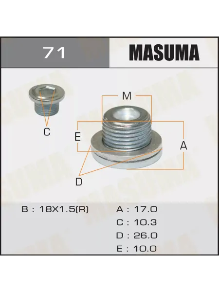 MASUMA Болт слива масла АКПП
