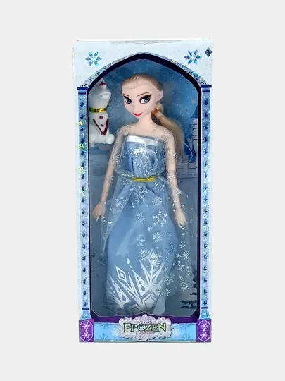 Кукла Эльза в голубом платье с Олафом Frozen 3+