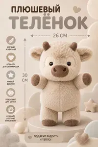 Бегущий теленок мягкая игрушка 30см