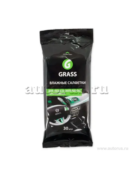 GRASS Салфетки влажные для ухода за интерьером автомобиля упак. 30
