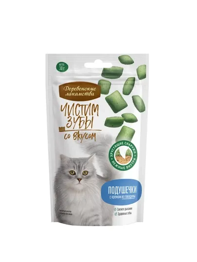 Лакомство для кошек Деревенские лакомства, подушечки с кремом из говядины, 30 г