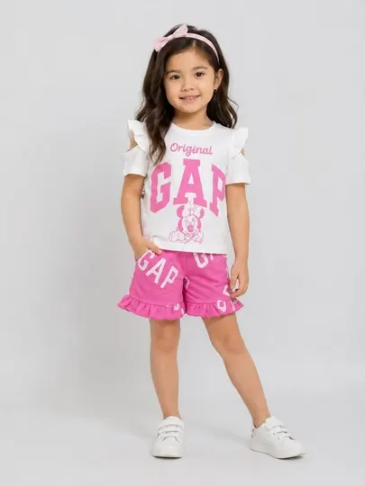 Детский костюм для девочки GAP Kids (Sella) футболка и шорты от 1 -8 лет