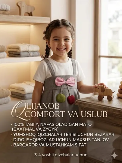 Комплект для девочек: платье и футболка. 100% хлопок. Размеры на 2-3, 3-4 года