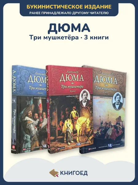 Книгоед Дюма Три мушкетера историко-приключенческий роман 3 книги