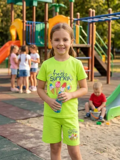 Футболка и шорты для девочек, 5-8 лет