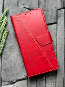 Чехол книжка для Tecno Camon 30 4G / Camon 30 5G кожаный с магнитной застежкой / Техно Камон 30 с хлястиком / flip чехол для Tecno Camon 30 с функцией подставки , красный