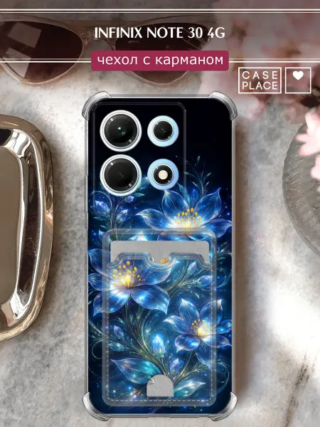 Case Place Чехол на Infinix Note 30 4G с карманом с надписями