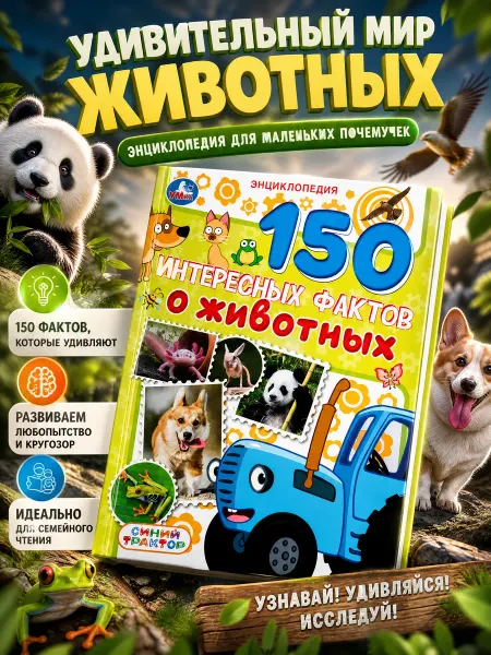 Умка Энциклопедия для детей синий трактор книга про животных