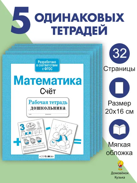Издательство Стрекоза Математика Счет Рабочие тетради 5 шт