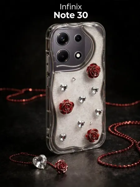 РИНОФОН Чехол с розами и кристаллами на Infinix Note 30