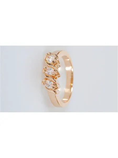 Lotus jewelry Кольцо с хрусталем "3 камня"