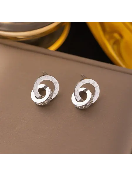 M.A.R.Y. Royal accessories Серьги гвоздики пусеты серебристые римский стиль