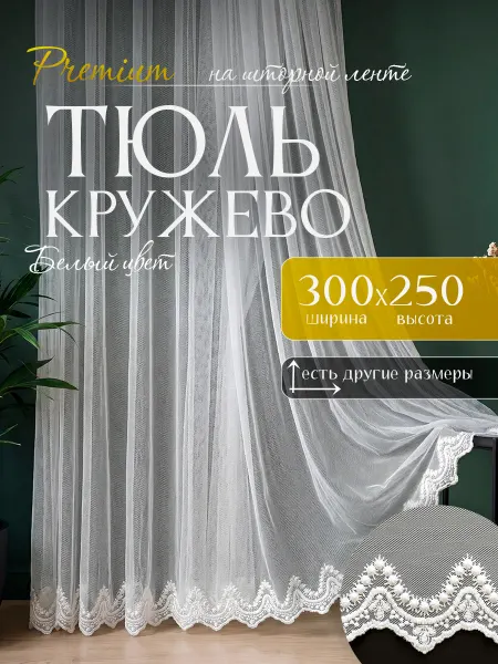 Шторы даром Тюль сетка с вышивкой в гостиную и спальню 300х250