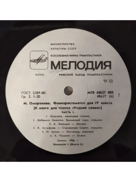 М. Оморокова - Фонохрестоматия По Литературе Для IV Класса