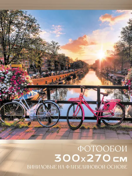 Декор Акцент Фотообои Прогулка на велосипедах 300х270