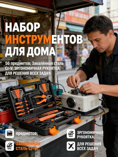 Набор инструментов в жестком кейсе