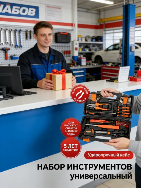 Набор инструмента для дома в чемодане
