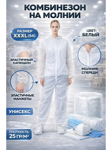 Эм-1 Комбинезон на молнии XXXL (54)