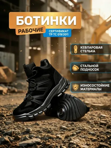 Рабочие ботинки с защитным подноском