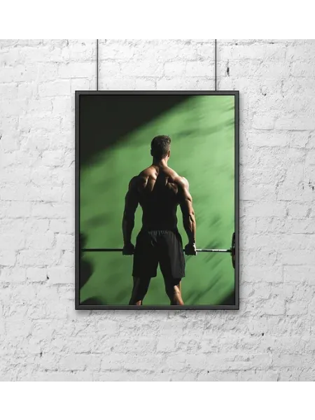 Poster Mall Постер на стену Фитнес - мужчина со штангой 30х40