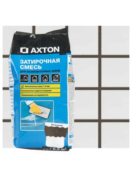 Axton Затирка цементная A130 цвет антрацит 2 кг