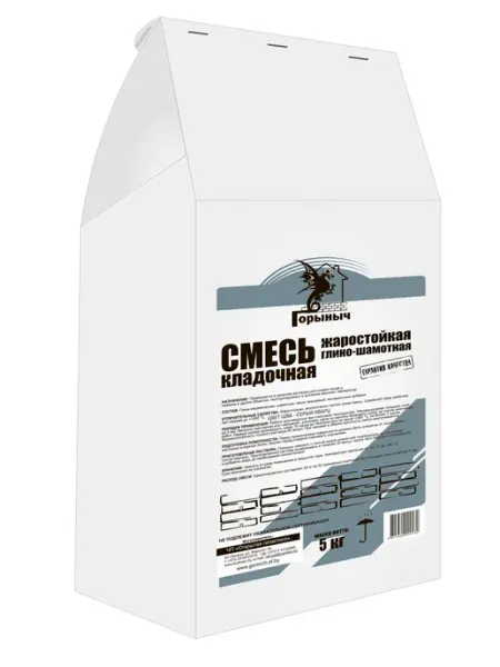 Горыныч Смесь кладочная жаростойкая глино-шамотная (красная, 5кг)