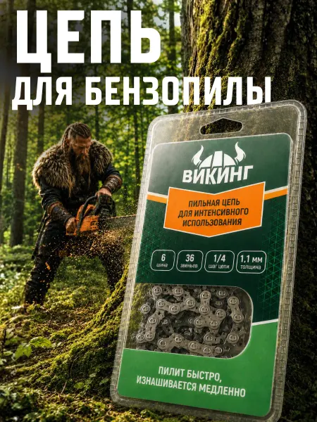 ВИКИНГ Цепь для бензопилы 1 4" х 1,1 х 36 звеньев Viking