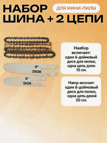 Pinsen Цепь для мини-пилы 6 8 дюймов, шаг 1 4, 36звеньев