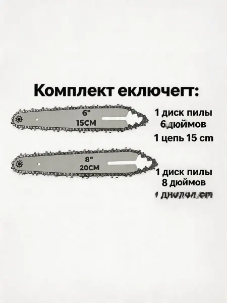 Pinsen Цепь 36 звеньев и шина на аккумуляторную мини пилу 6 8"