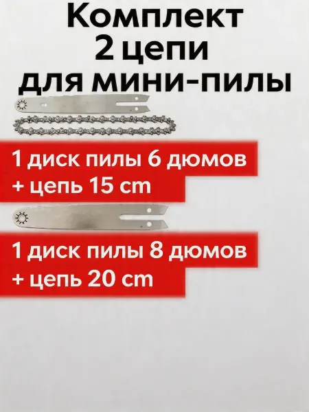 Pinsen Шина 6 8 дюймов и цепи 36 звеньев для мини пилы