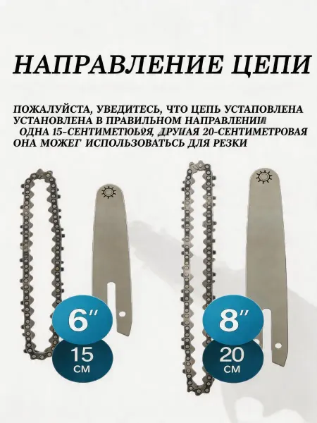 Pinsen Пильная цепь 2 шт. 6 8 дюйма с шиной для мини пилы