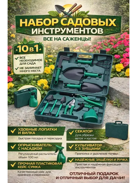 House & Home Набор садовых инструментов 10 в 1