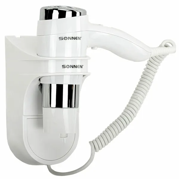 Фен для волос настенный Sonnen HD-2112 EXTRA POWER, 1600Вт, 2 скорости, белый/хром (608480)