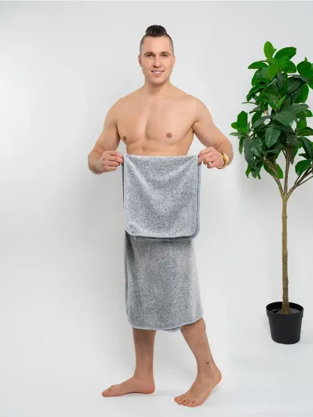 Textil-Home Полотенце банное 175х90 см и 80х40 см с петелькой набор