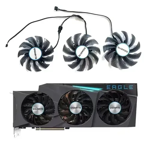 Комплект вентиляторов 87+87+82мм 4pin для видеокарт Gigabyte Nvidia RTX 3070 3080 3090 Eagle, Gaming