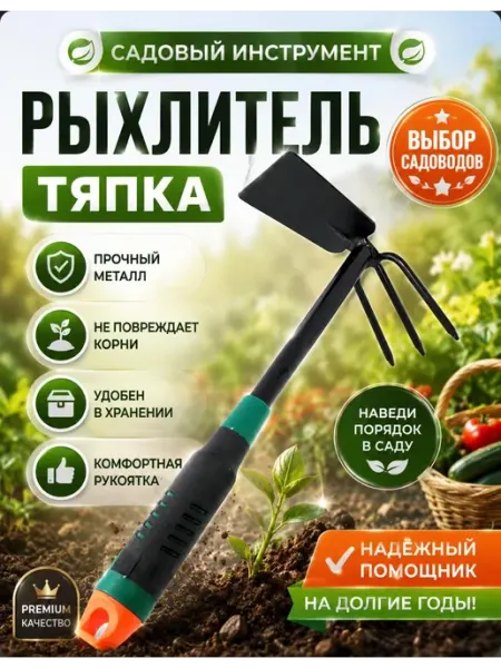 Тяпка мотыга для огорода садовая 2в1