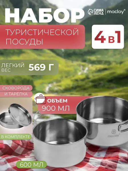 Сималенд Набор посуды для похода, 4 предмета
