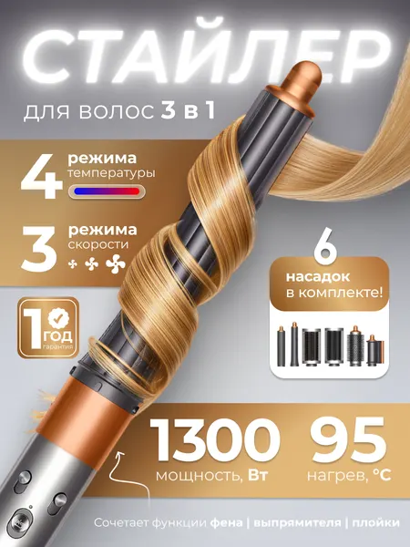 Мультистайлер SenCiciMen Multi-Styler X9 Pro EU Bright Grey (6 насадок)