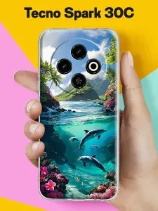Чехол на Tecno Spark 30C с принтом Тропический залив
