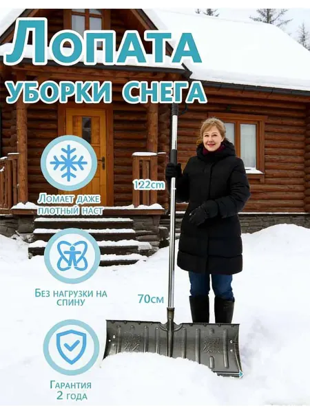 Лопата для уборки снега на колес Съемный 70 см
