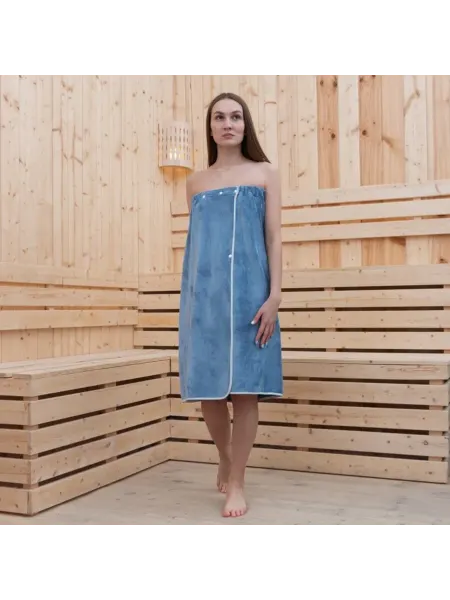 Уют for you Банное полотенце килт 70х140 см голубое