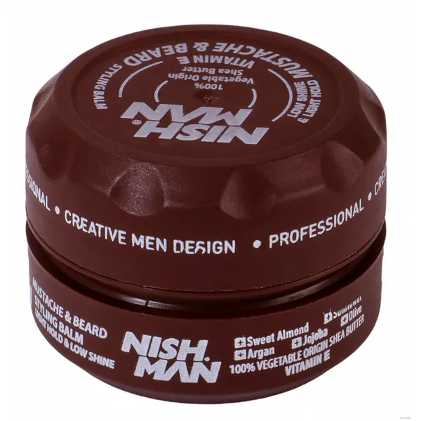 NISHMAN BEARD&MUSTACHE STYLING BALM Бальзам-стайлинг для бороды и усов 30ML TRAVEL SIZE