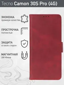 Чехол-книжка для Tecno Camon 30S Pro (4G) (Техно Камон 30С Про 4Г) из высококачественной искусственной кожи