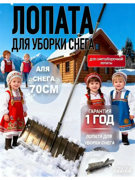 Лопата для уборки снега на колесах снегоуборочная