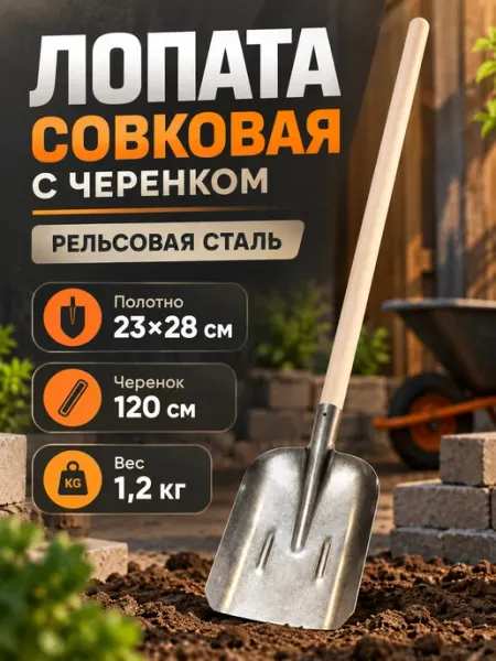 ЛарЭль Лопата совковая с черенком