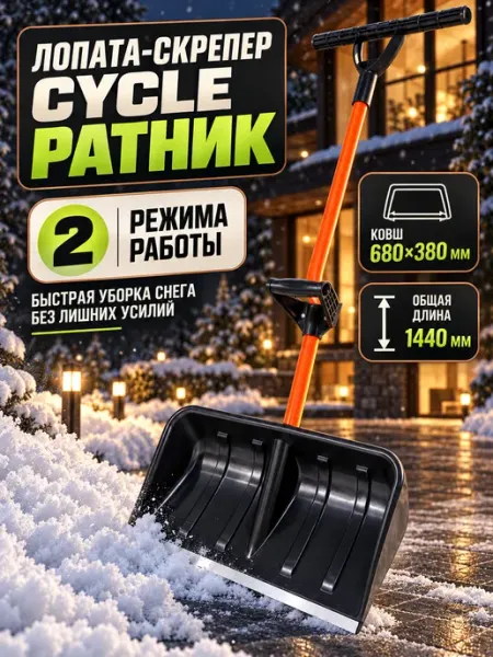 МонСтрой Лопата-скрепер для снега Ратник