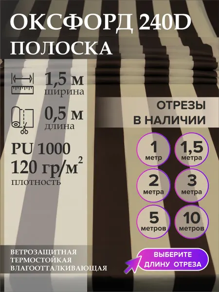 Я Портной Ткань оксфорд 240 D тентовая, водоотталкивающая, 0,5 м